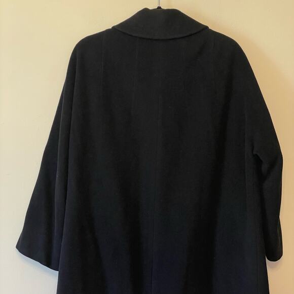 Honore L 100% Cashmere jacket trench coat black luxury button winter minimalist - Picture 6 of 9